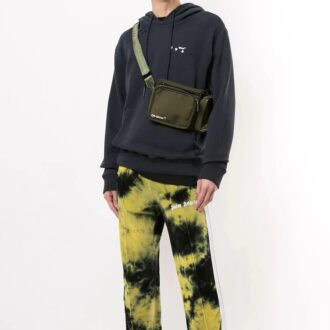Sudadera con capucha y estampado de logotipo para hombre, color negro