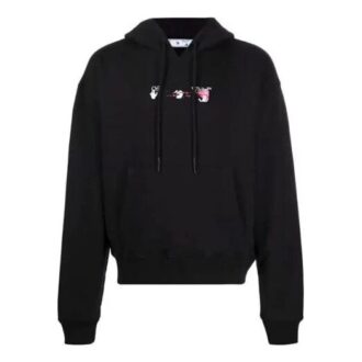 Sudadera con capucha y flecha acrílica «Black Fuchsia»