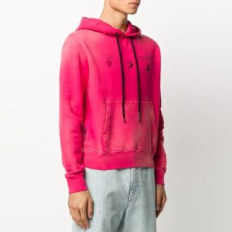 Sudadera con capucha y logo descolorido FW20, rosa