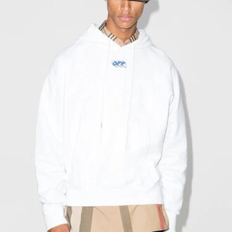 Sudadera con capucha y logotipo de Mirko First para hombre, color blanco