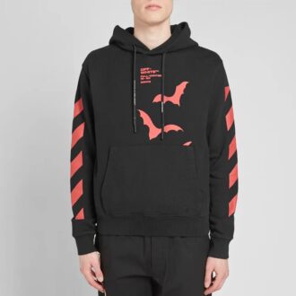 Sudadera con estampado, corte holgado, unisex, negra