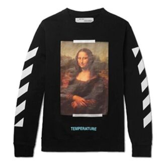 Sudadera con estampado diagonal Monalisa para hombre, color negro