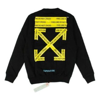 Sudadera con gráfico Fire Tape, negro/amarillo