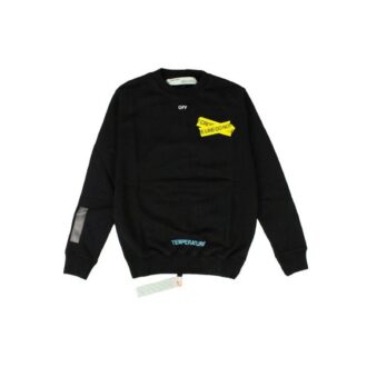 Sudadera con gráfico Fire Tape, negro/amarillo