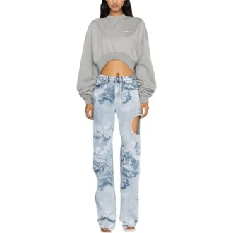 Sudadera corta de Off-White con mangas oversize «Gris»