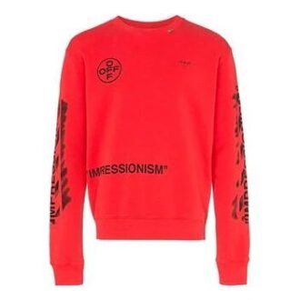 Sudadera de algodón con cuello redondo y logo para hombre SS19 «Impressionism» en rojo
