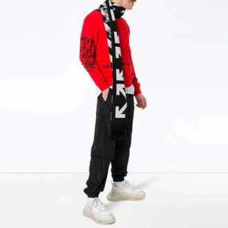 Sudadera de algodón con cuello redondo y logo para hombre SS19 «Impressionism» en rojo