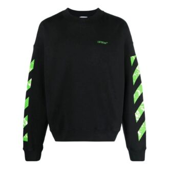 Sudadera de algodón con rayas diagonales «Negro»