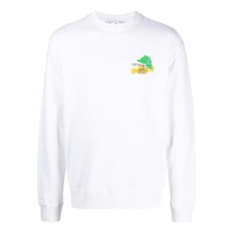 Sudadera de cuello redondo ajustada Brush Arrow «Blanco»