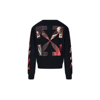 Sudadera de cuello redondo ajustada Caravaggio «Negro/Rojo»