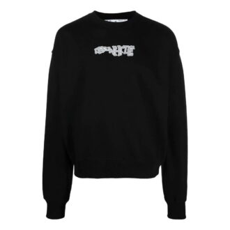 Sudadera de cuello redondo con estampado de logotipo «Negro»