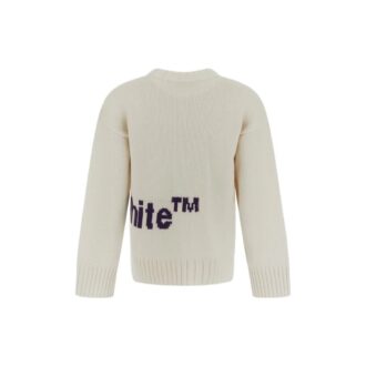 Sudadera de cuello redondo con intarsia del logotipo de Off-White «Blanco Púrpura»