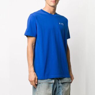 Sudadera de cuello redondo con logo para hombre, azul