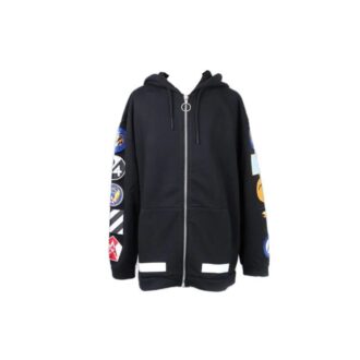 Sudadera de felpa con capucha y cremallera de manga larga para hombre, color negro