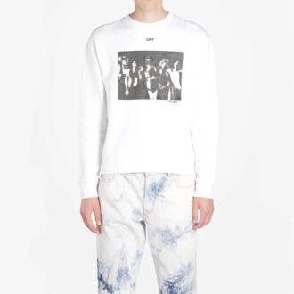 Sudadera de manga larga con cuello redondo y logo para hombre SS20 con efecto pintura en aerosol