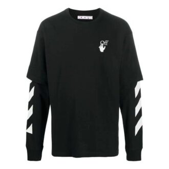 Sudadera de manga superpuesta con rayas diagonales O20