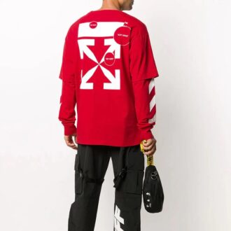 Sudadera de manga superpuesta con rayas diagonales O20