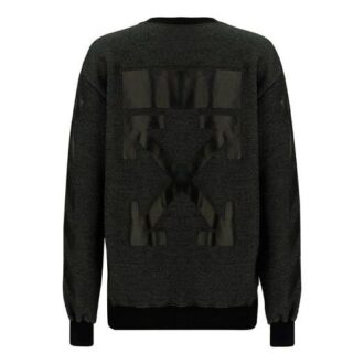 Sudadera deportiva con capucha y cuello redondo Off-White con estampado de flecha, versión ajustada, gris