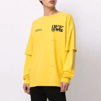 Sudadera unisex SS21 con logo estampado, color amarillo