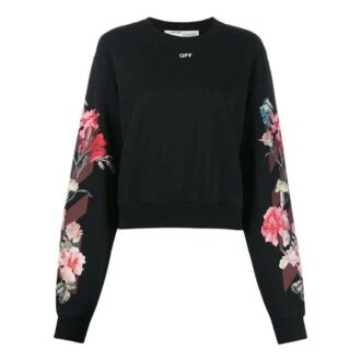 Suéter con estampado de flores Off-White, negro