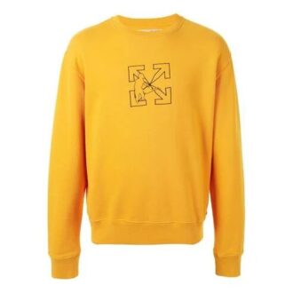 Suéter con estampado de logotipo divertido amarillo