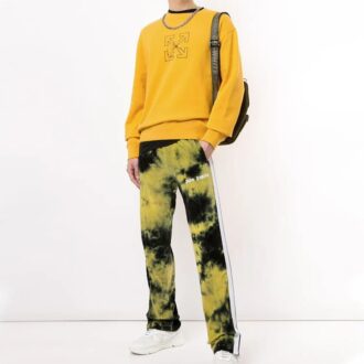Suéter con estampado de logotipo divertido amarillo