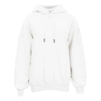 Suéter de algodón con capucha Off-White en blanco roto