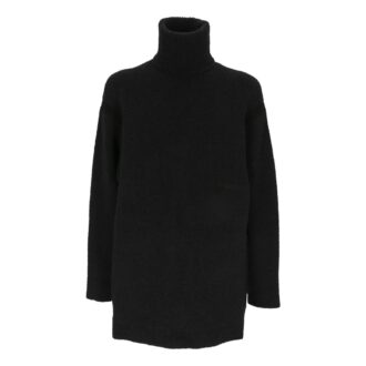 Suéter de cuello alto con logo bordado