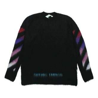Suéter de mohair degradado para hombre, negro
