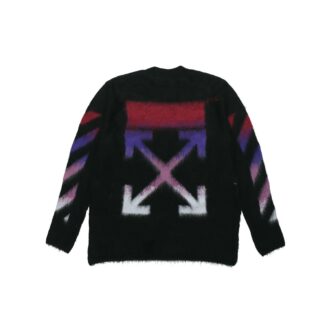 Suéter de mohair degradado para hombre, negro