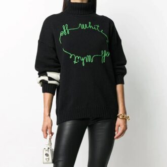 Suéter de punto con logo Off-White Negro