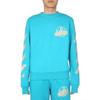 Suéter estampado con flechas para hombre, azul