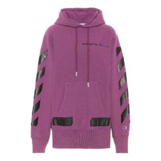 Suéter Off-White x Champion con logotipo, color púrpura