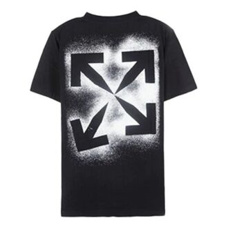 Tinta salpicada, flecha, cuello redondo, pantalones cortos, negro