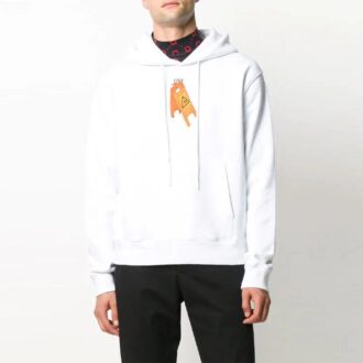 Versión casual de cuello redondo con estampado de flechas, color blanco