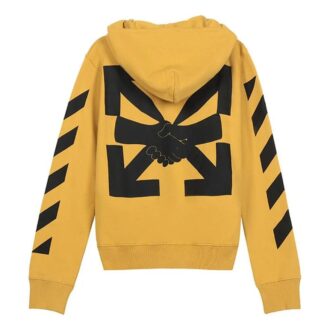 Versión con capucha y cordón, estampado de rayas, amarillo