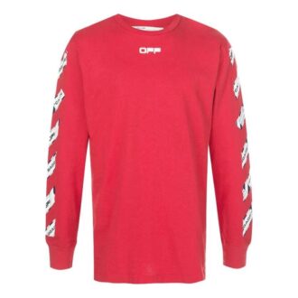 Versión de cuello redondo con patrón clásico del logotipo alfabético Rojo