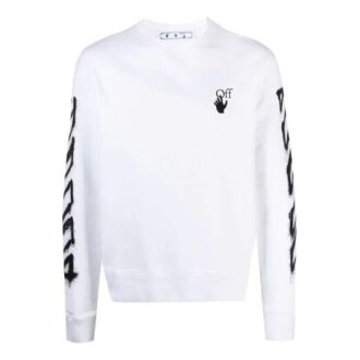 Versión de manga larga con cuello redondo y estampado de grafitis SS21 Blanco