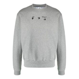 Versión de manga larga holgada con cuello redondo y estampado de letras del logotipo SS21, color gris