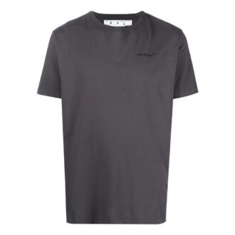Versión de pantalones cortos con cuello redondo y estampado del logotipo en la espalda, gris, SS22