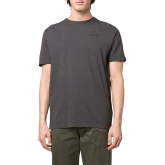 Versión de pantalones cortos con cuello redondo y estampado del logotipo en la espalda, gris, SS22