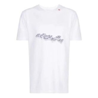 Versión estándar de manga corta con estampado en el pecho, color blanco