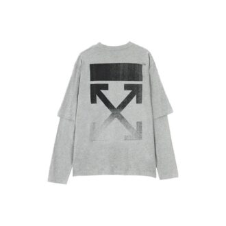 Versión normal de manga larga con cuello redondo y estampado trasero con el logotipo de la temporada primavera-verano 2021, color gris