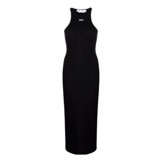 Vestido acanalado Off-White Off-Stamp «Negro»