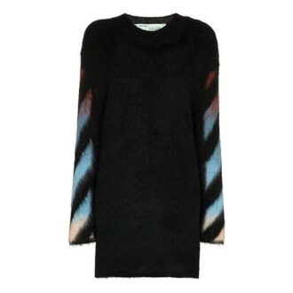 Vestido negro de punto con estampado Off-White