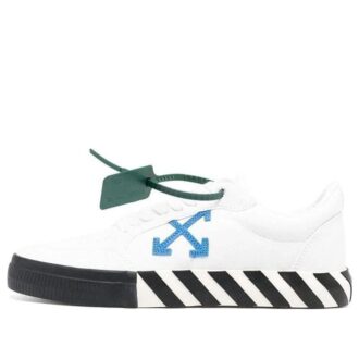 Zapatilla baja de lona Vulcanized «Blanco, negro, azul y naranja»