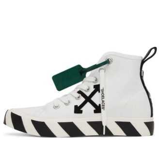 Zapatilla de lona vulcanizada de caña media «Blanco Verde Negro»