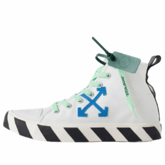 Zapatilla de lona Vulcanized de caña media «Blanco Azul Verde Negro»