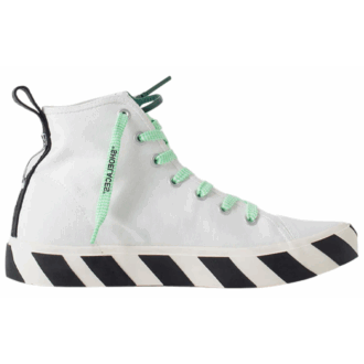 Zapatilla de lona Vulcanized de caña media «Blanco Azul Verde Negro»